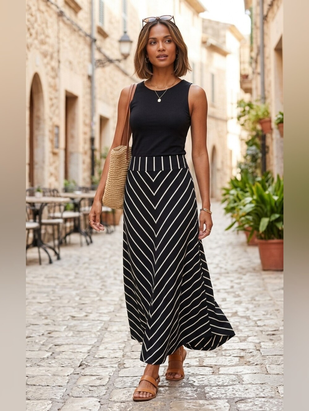 Jaclyn Smith  NWT  Women  striped  skirt Size 1X .